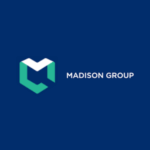 Madison Group logo in a blue background