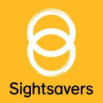 Sightsavers logo in a yellow background