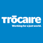 Trocaire logo in a blue background